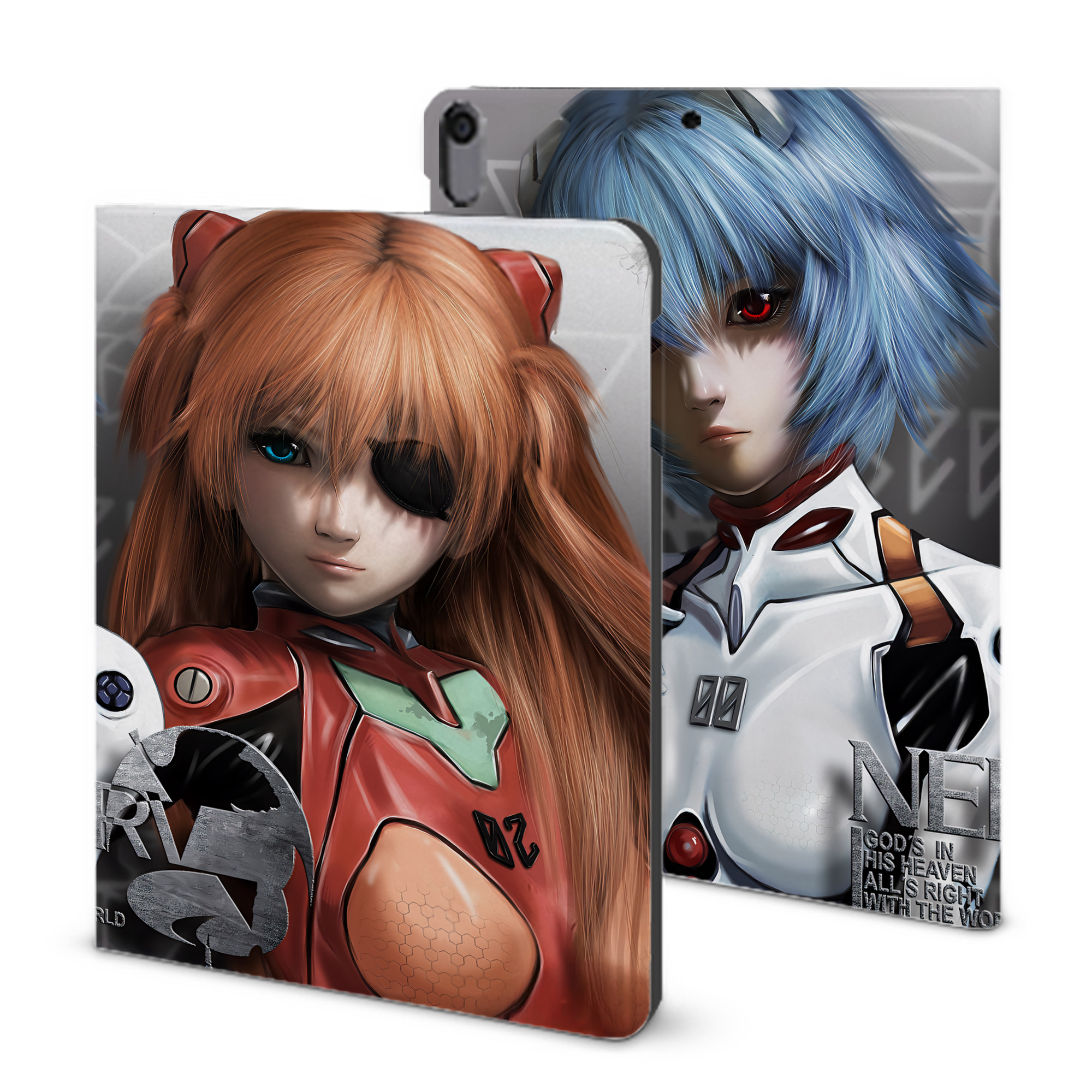 （画像用） EVA 新世紀エヴァンゲリオン IPad ケース ブック型 PUレザー TPU 耐衝撃 軽量 薄型 ペン収納なし 全面保護 IPad 各モデル対応